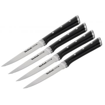 Set 4 cutite pentru friptura, Tefal, Ice Force, 11 cm, inox/plastic