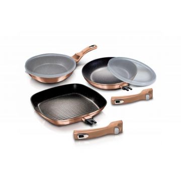 Set tigai marmorate, manere detasabile Rose Gold Berlinger Haus BH 7038