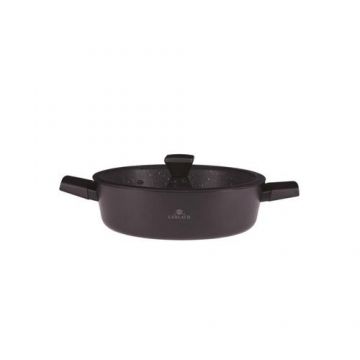 Oala cu capac Gerlach Granitex, 28 cm, 4.4 L (Negru)