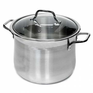 Oala cu capac sticla termorezistenta Bohmann BH3425, Inox, 24L