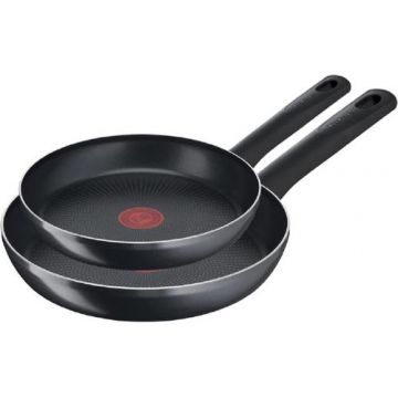 Set 2 tigai Tefal Hard Titanium C3899022, 20 cm si 26 cm (Negru)