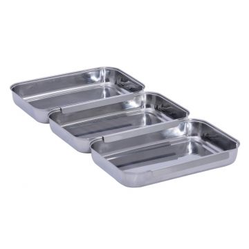 Set 3 tavi Maximex, Batter, 22x15.7x3.2 cm, inox, argintiu