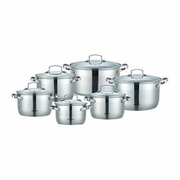 Set oale inox, 12 piese, Bohmann BH71912, Capacitate 2.1L, 2.9L, 2.9L, 3.9L, 6.6, 7.7L