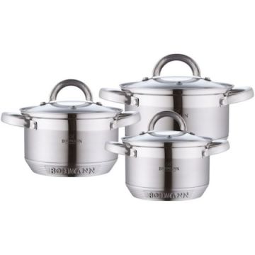 Set oale inox, 6 piese, Bohmann BH0715, Capacitate 2.9L,3.9L,5.0L