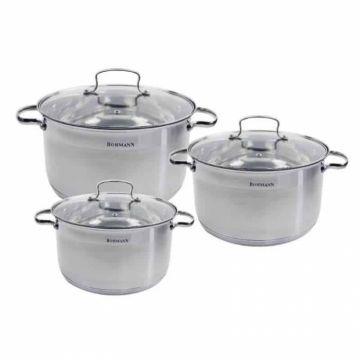 Set oale inox, 6 piese, Bohmann BH1906, Capacitate 3.9L, 4.7L, 6.5L