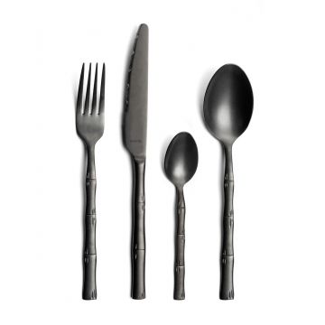 Set tacamuri Amefa, Karma, 16 piese, inox 18/0, negru