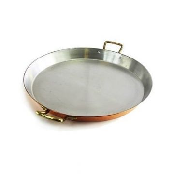 Tigaie Cupru, Manere din Bronz, Ø24cm - Paella, Pizza, Clatite, Omleta