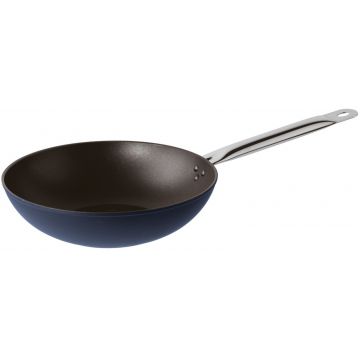 Tigaie tip WOK Sambonet Midnight Blue 28cm inductie albastru