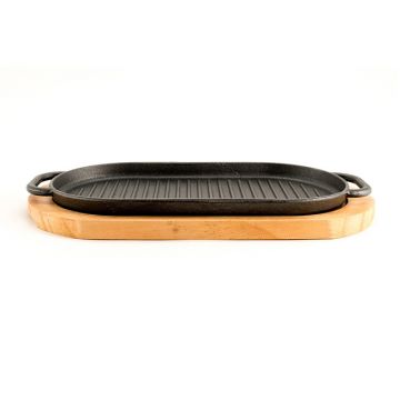 Vas oval de gatit STEAK COOKING, 30x16x2 cm, fier