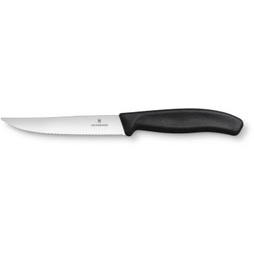 Cutit cu Lama Zimtata Gourmet Steak Victorinox 6.7933.12, Lama 12 cm, Negru