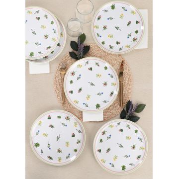 Set 6 Farfurii Holiday Ceramica, Alb, 25 cm