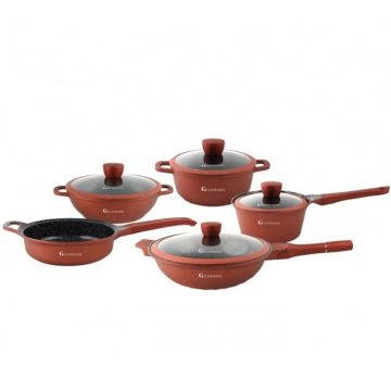 Set 9 piese Goldmann, aluminiu, 1.8L 2.3L 2.4L 2.5L 4L, 3 straturi ceramice, toate sursele de caldura