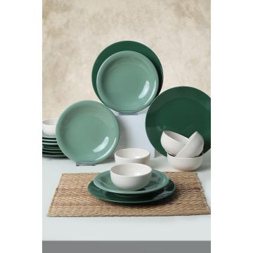 Set de cină din ceramică, Verde, 26 cm