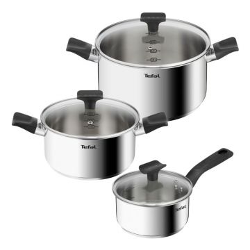 Set de vase pentru gătit 6 buc. din oțel inoxidabil Delicious B925S655 – Tefal