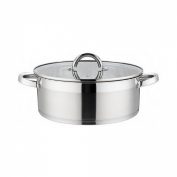 Cratita din inox cu capac din sticla 24 cm, 3,8l Grunberg