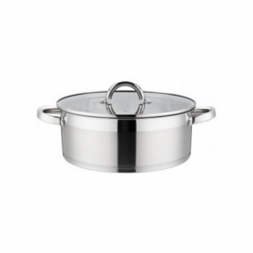 Cratita din inox cu capac din sticla 26 cm  5l Grunberg