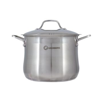 Oala din inox cu capac din inox 38 cm 30.8L Grunberg