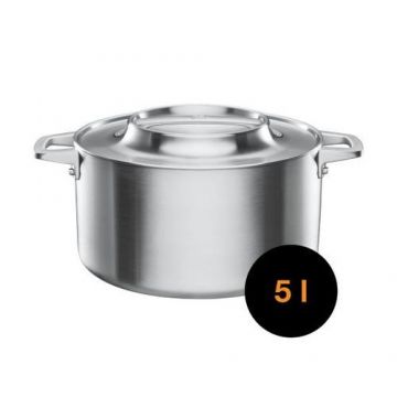 Oala din otel inoxidabil, antiaderenta, Fiskars Norden, 5l (Inox)