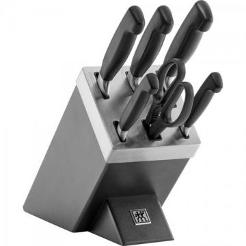 Set 5 cutite cu suport Zwilling, Gri/Negru