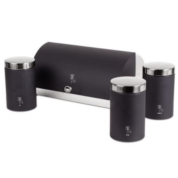 Set cutie de paine si recipiente Matte Black Berlinger Haus BH 6733