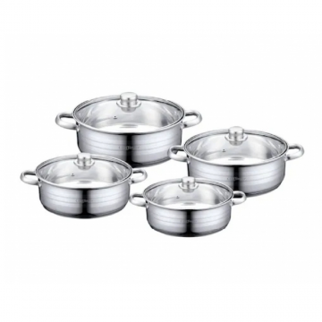 Set de Oale Cheffinger cu Capac din Sticla (8 Piese) Compatibil cu Inductie