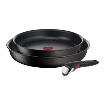 Tigăi cu suprafață antiaderentă/cu mâner reglabil 2 buc. din aluminiu ø 28 cm INGENIO Eco Resis L3979102 – Tefal