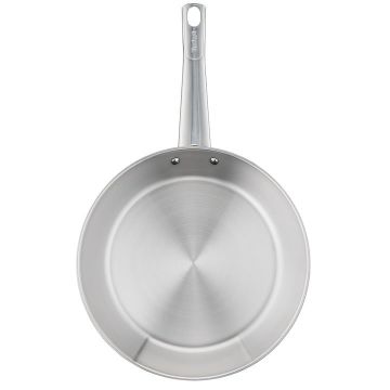 Tigaie Tefal Professional de 28 cm, inox, inductie, invelis antiaderent, garantie 5 ani, argintiu