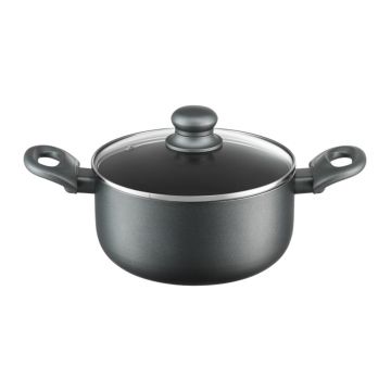 Oala cu capac Graphite, Ambition, 20 cm, 2.5 L, aluminiu, invelis Ilag non-stick