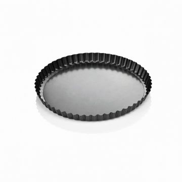 Tava de copt tarte, Tescoma Delicia, cu baza detasabila, 28 cm Ø, inox