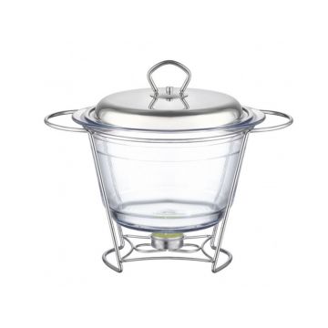 Chafing dish / Vas termorezistent cu incalzitor Helios, Ambition, 4 L, sticla