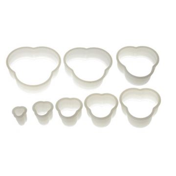 Set 8 forme pentru biscuiti Clover, Silikomart, Ø2.9 cm -  Ø12.4 cm, nailon