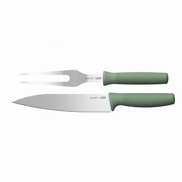 Set cutit si furculita pentru carne Carving BergHOFF, Leo Forest, inox, verde